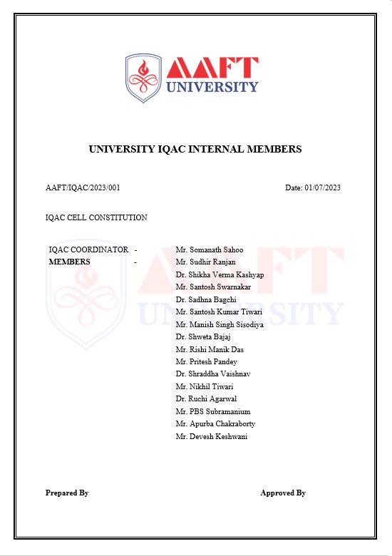 IQAC INTERNAL MEMBERS